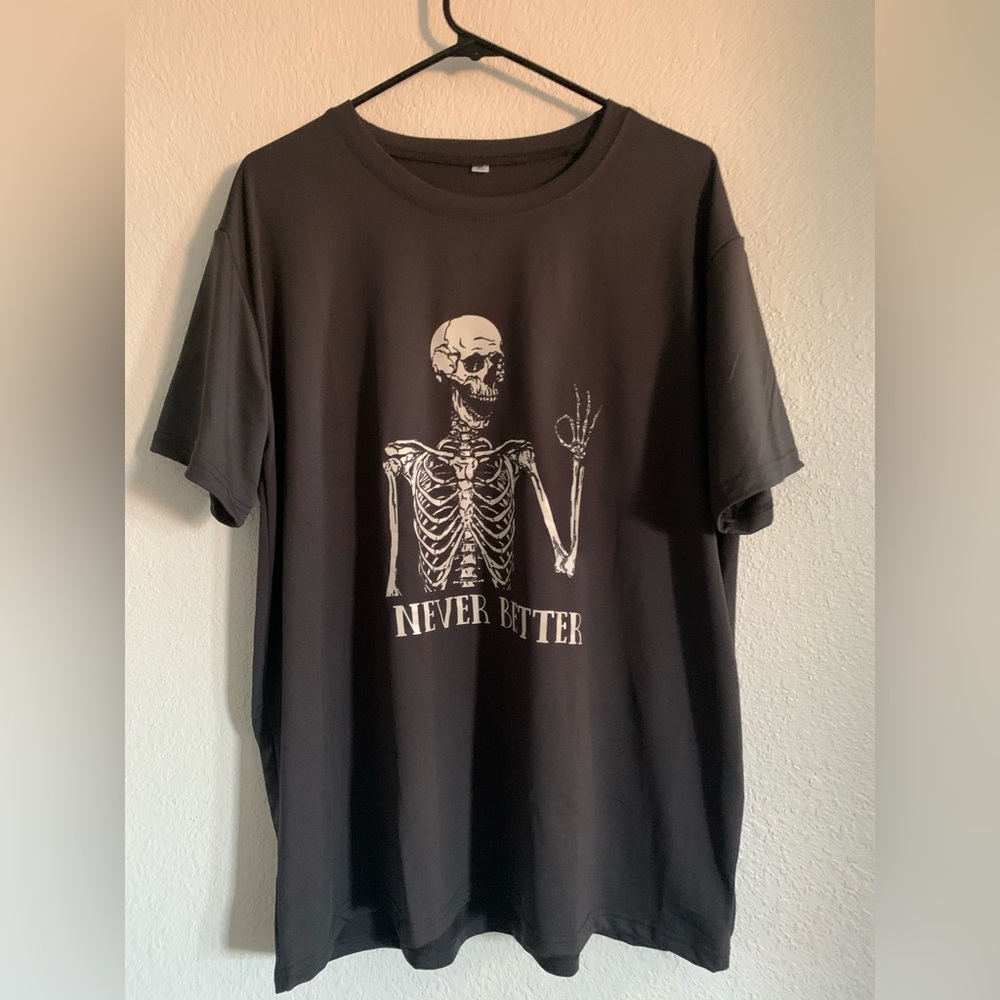 Never Better Skeleton Graphic T-Shirt - Black